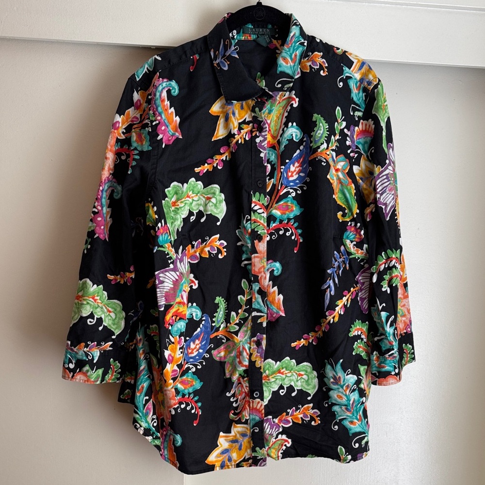 Lauren Ralph Lauren Multicolor Floral Women's Shirt 2X